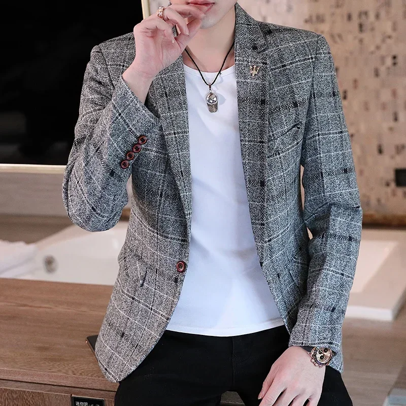 Outdoor Men Sports Gentleman Blazer Opade Moda Para Hombre Versión Coreana Boutique Delgada Negocios Ocio Cuatro Estaciones,