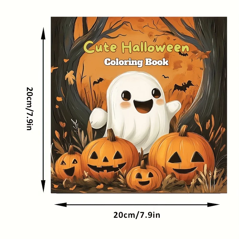 28 Pages Cute Halloween Coloring Book for Adult Stress Reduction | Colouring Book for Relax and Mood Reduction Valentine's Day