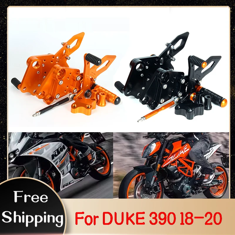 Motorcycle CNC Adjustable Footrests Rearset for KTM DUKE 390 Duke390 2018-2020 Footpegs Shifter Rod Rearsets