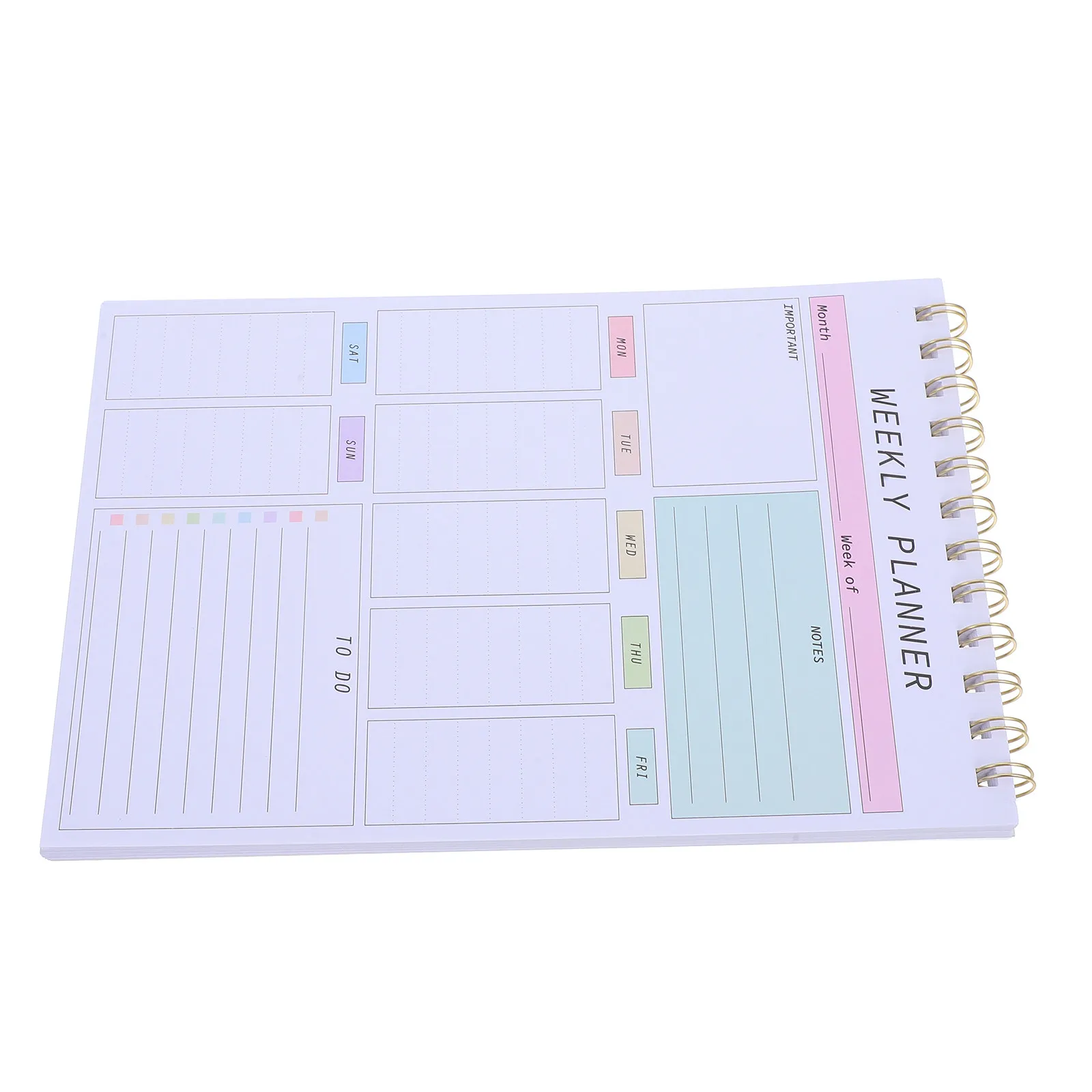 Weekly Planner Notepad Spiral Bound Minimalist Weekly Desk Pad Smooth Ink Resistant Paper Portable Lightweight for Teachers