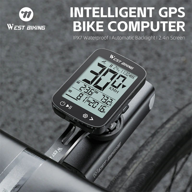 

WEST BIKING GPS велосипедный компьютер 2,4 "экран IPX7 водонепроницаемый 5-звездочный позиционирующий подсветка велосипедный компьютер MTB дорожный велосипедный компьютер