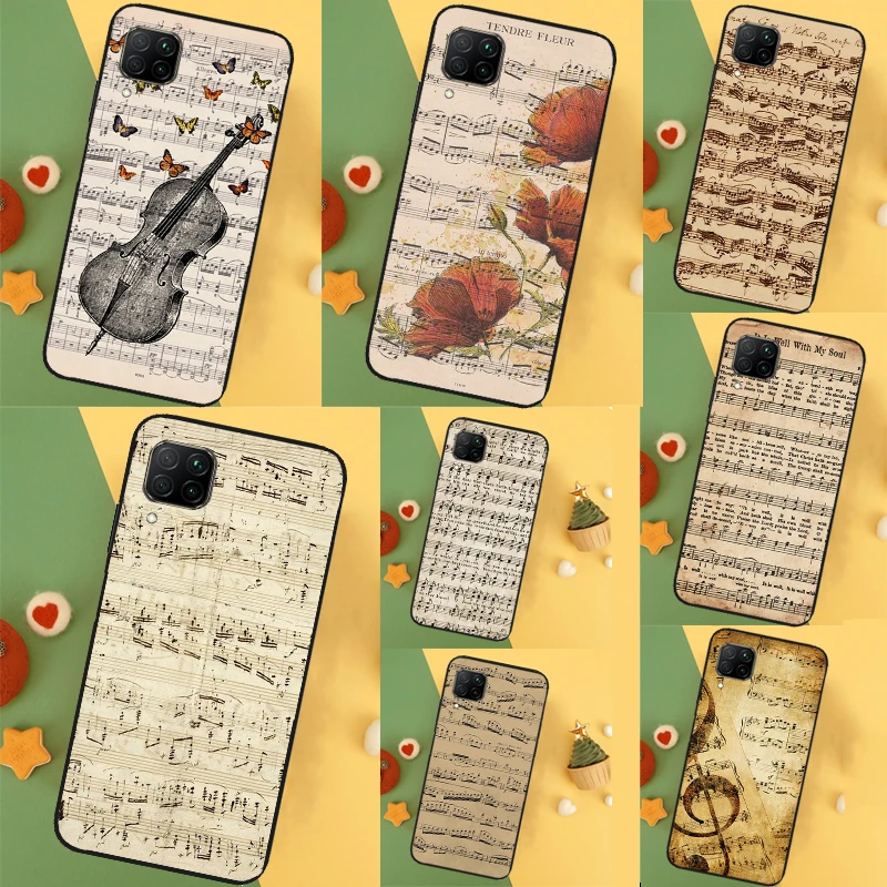  Sheet Music Case For Huawei Nova Y91 Y61 Y60 Y70 Y90 Nova 9 SE 10 11i 8i 3i P20 P30 Pro P40 Lite Cover