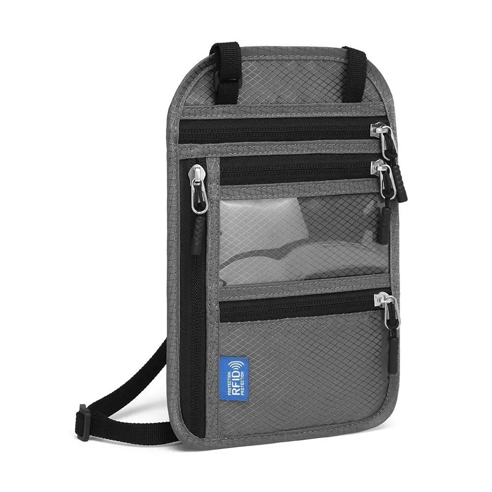 

Водонепроницаемый RFID-защищенный кошелек-клатч для паспорта с защитой от краж, с регулируемым ремешком на шею, многофункциональный, для мужчин