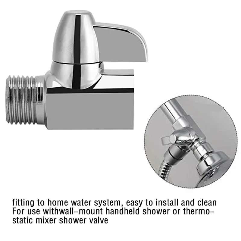 1Pcs Shower Arm 3-Way Diverter Valve G1/2\'\' For Handheld Shower Head Fixed Shower Head Bathroom Accessories Threaded Connector