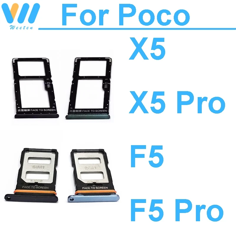 Sim Card Tray Holder For Xiaomi Poco X5 F5 Pro SIM Card Slot Holder Socket Card Reader Adapter Replacement Repair Parts