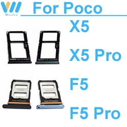 Sim Card Tray Holder For Xiaomi Poco X5 F5 Pro SIM Card Slot Holder Socket Card Reader Adapter Replacement Repair Parts