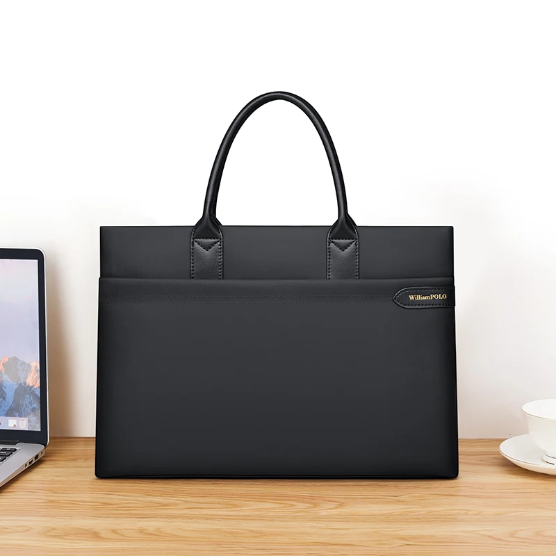 WilliamPOLO Valigetta da uomo d'affari sottile Borsa per laptop resistente all'acqua e resistente all'usura Borsa leggera per uso ufficio