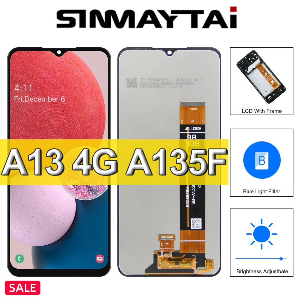6.5 "Neue LCD Für Samsung A13 4G LCD Display Touchscreen Digitizer Für Samsung A13 Display LTE A135F A135B a135U SM-A135U1