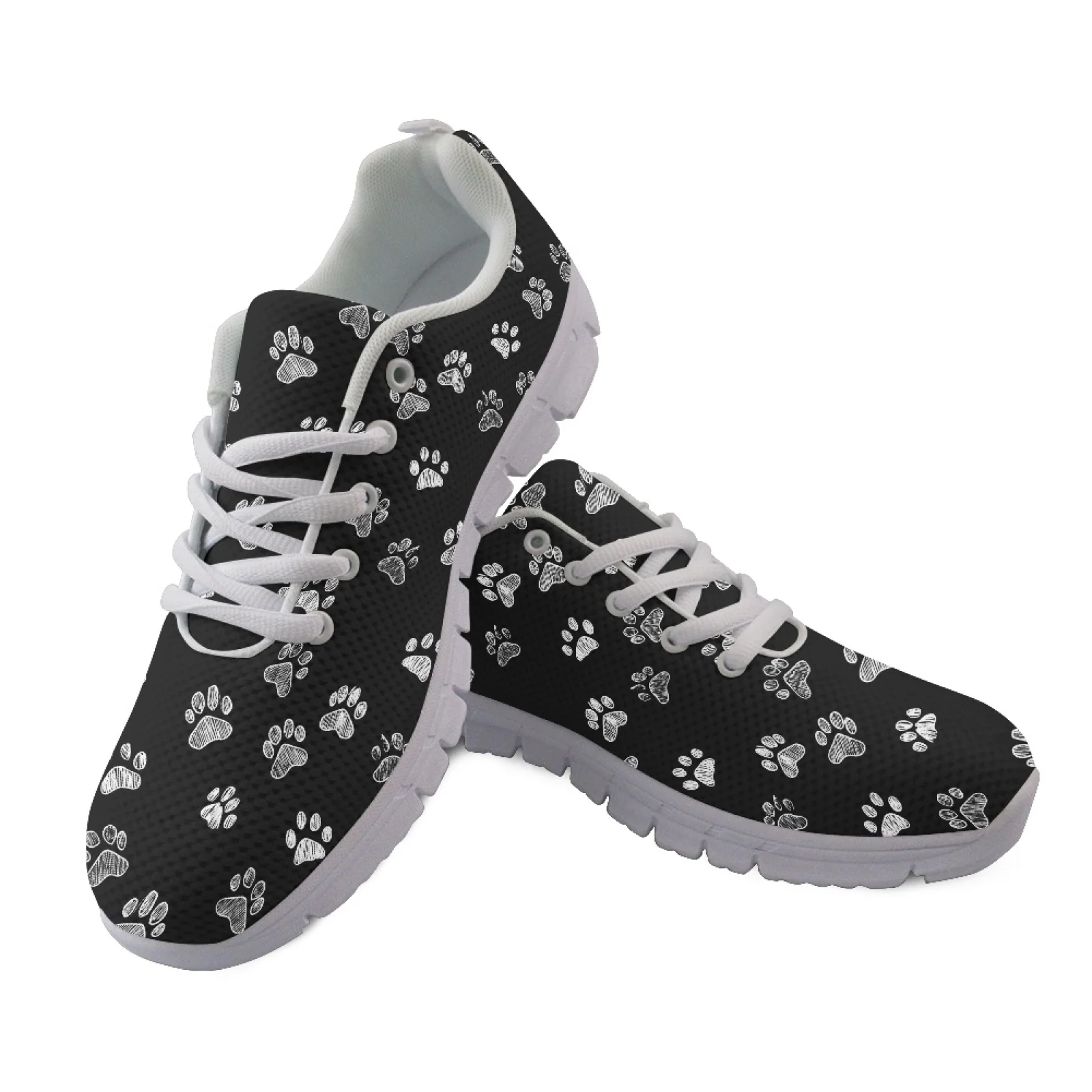 Coloranimal Metallic Paw New Trend Breathable Tennis Shoes for Men Mesh & EVA Sole Athletic Work Shoes Walking Shoes