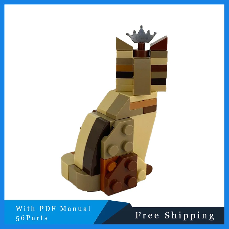 56 pièces créatif abricot exquis avancé chat modulaire bloc de construction modèle série enfants assemblage Puzzle jouet cadeaux d'anniversaire
