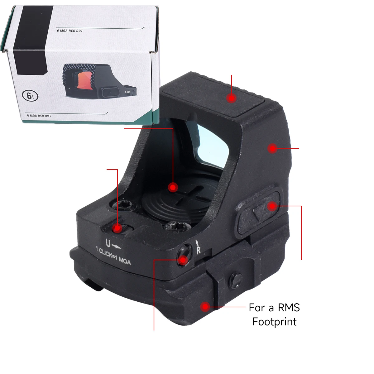 Monocular táctico 1x30 con punto rojo – Visor compacto para tiro