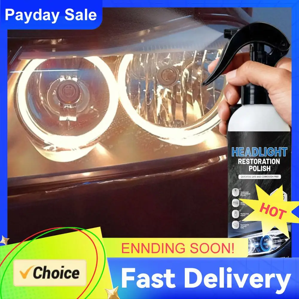 

Cars Headlight Restoration Kits Multi Purpose Versatile Headlight Refurbish Kit 180ml+10ml for Oxidized&Yellowed Headlamps
