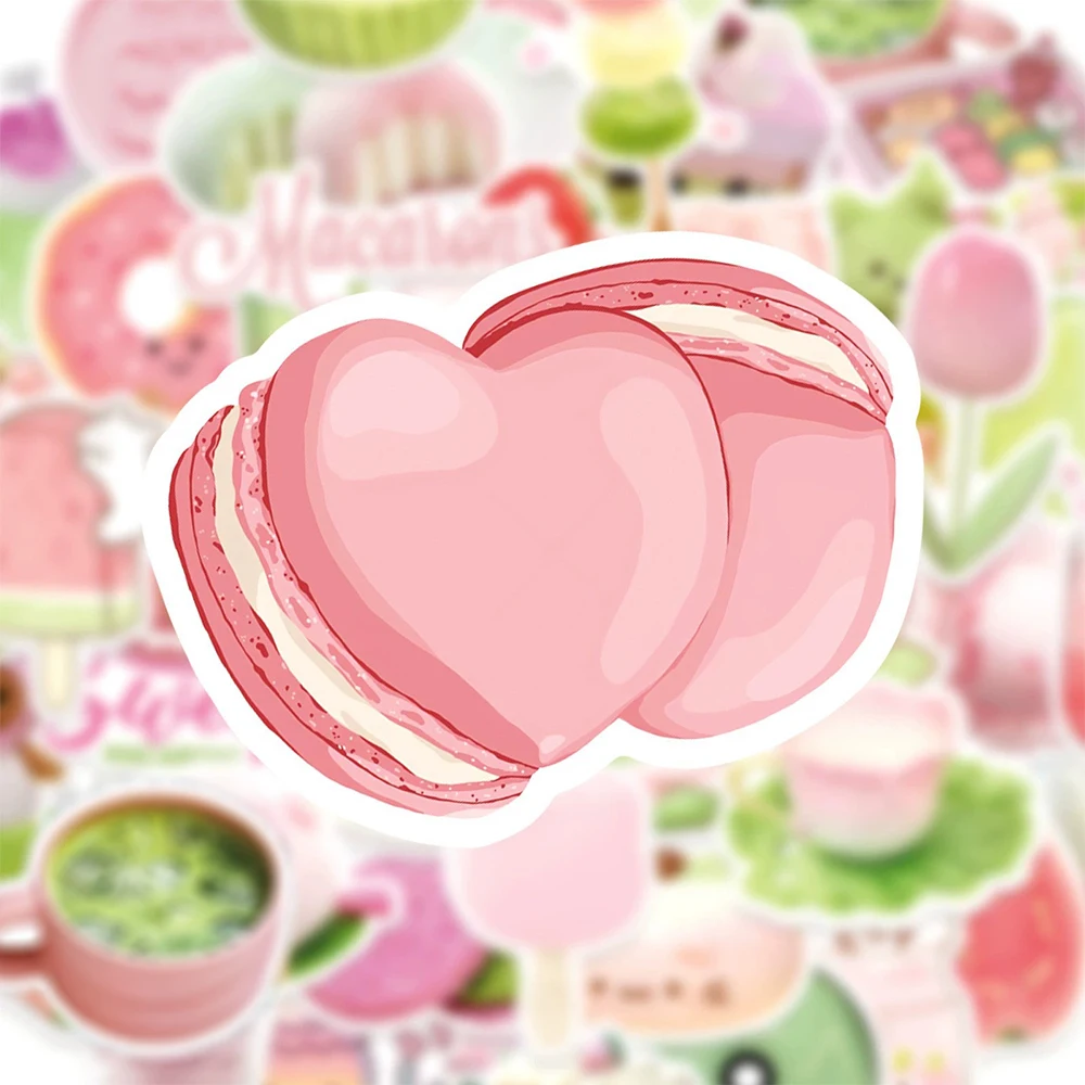 10/30/50/100 個ピンクグリーン生鮮食品 Dssert 美的ステッカー子供のおもちゃデカール DIY スクラップブックギター電話かわいいステッカーギフト