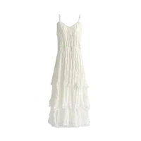 Summer Befree Long Vintage Casual Ruffles Elegant Maxi Strap Camis Silky Beach Lace Elegant Party Dress Vestidos Sexy Women - Image 6