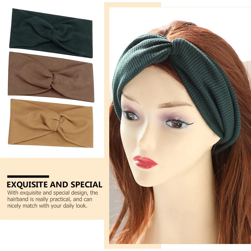 

3Pcs Wide-Brimmed Headbands Soft Breathable Hair Band for Girls Daily Wear Makeup Sports Running Simple Decorative Headwear