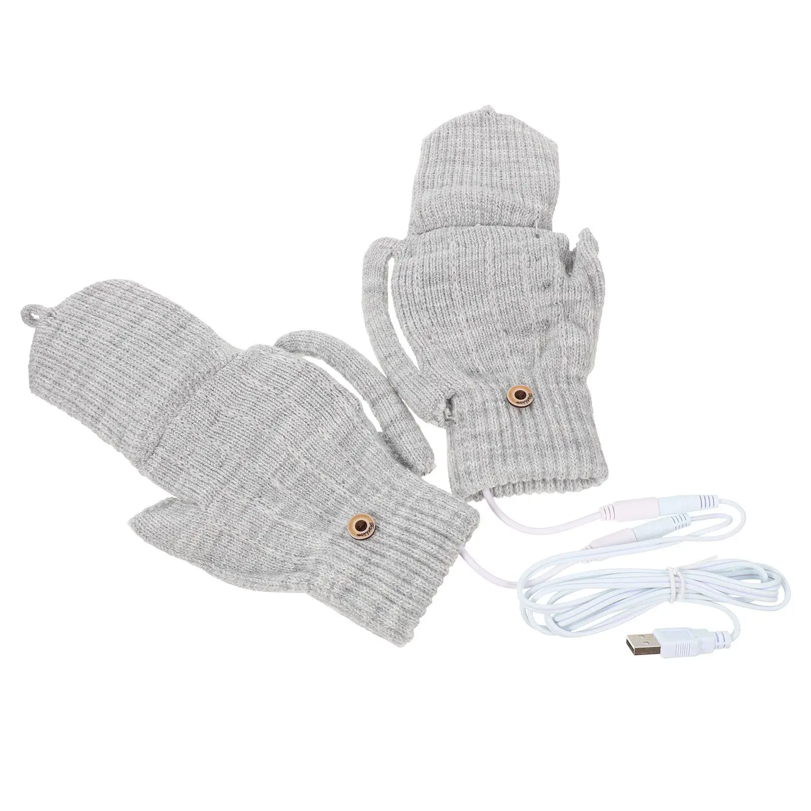 

1 комплект перчаток с USB-подогревом, зимние термоперчатки, портативные перчатки с подогревом, полупальцевые перчатки с кнопкой, складные грелки для рук для активного отдыха на природе