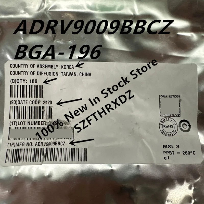 100% NEW ORIGINAL ADRV9009BBCZ-REEL BGA-196 ADRV9009BBCZ BGA196 Integrated Dual RF Rx/Tx/ORx