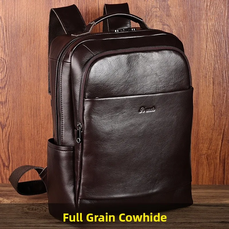 sac-a-dos-de-voyage-d'affaires-en-cuir-de-vache-veritable-pour-hommes-grande-capacite-resistant-a-l'usure-impermeable-sac-pour-ordinateur-portable-de-16-pouces