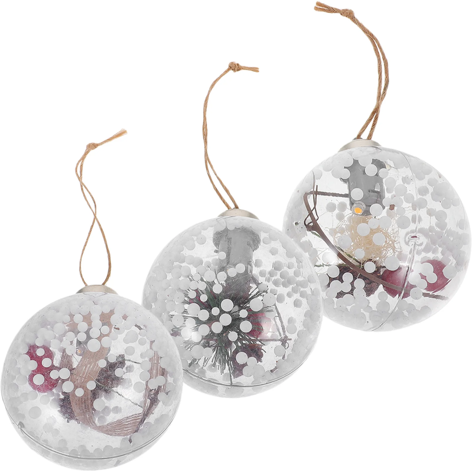 

3Pcs LED Copper Wire Bulb Lights Glass Decorative Indoor Outdoor Hanging Warm Light Fairy String Bulb Light Yard Hanging Lights