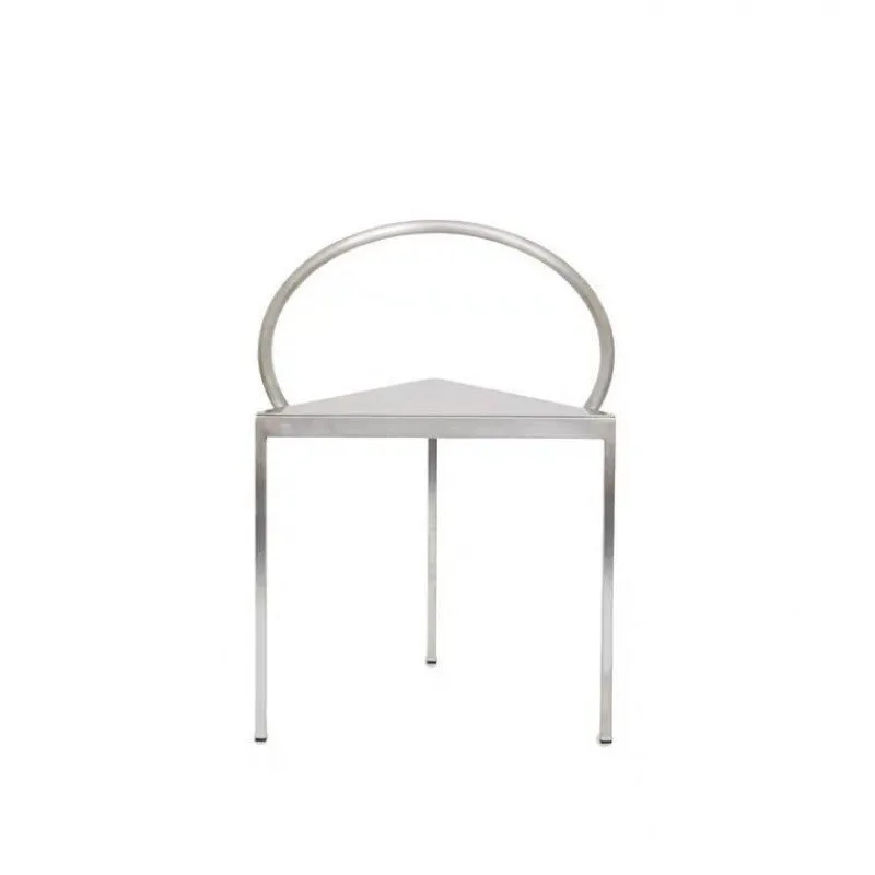 Modern Simple Ins Celebrity Chair Personality Triangle Metal Circle Stool Indoor Art Dining Chair B&B Creative