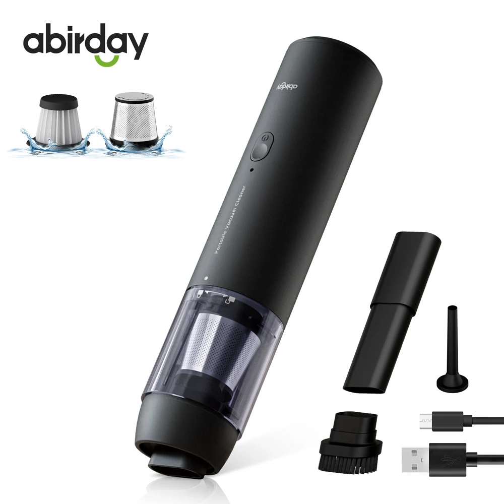 ABIRDAY Cordless Handheld Vacuum Cleaner for Laptop & Car,Portable & Multifunctional,USB Rechargeable,Strong Suction,Brushless