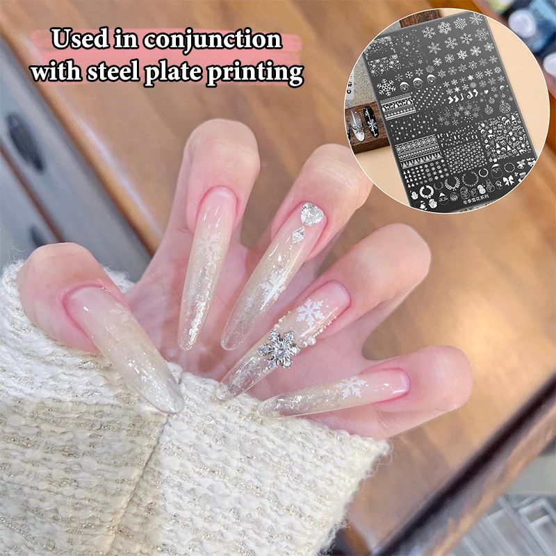 1 barattolo di polvere di cristallo per nail art rosa bianco modelli intagliati velluto polvere smerigliata tinta unita estensione unghie francese polvere glitter D