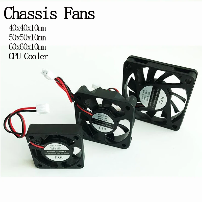 5V 2-Pin 40x40x10mm 50x50x10mm 60x60x10mm PC Computer CPU System Heatsink Brushless Cooling Fan Silent Chassis Radiator Fans