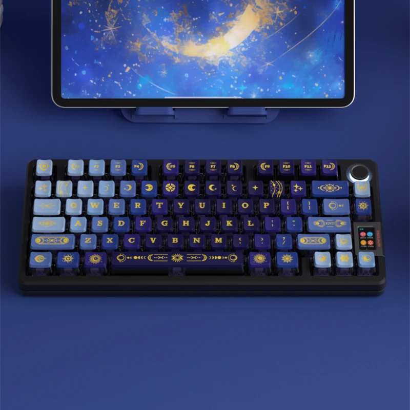 STAR-MOON Keycaps 5-sided Dye Sub pbt PC OEM Profile Pudding Backlit Keycaps For Gaming Mechanical Keyboard Custom