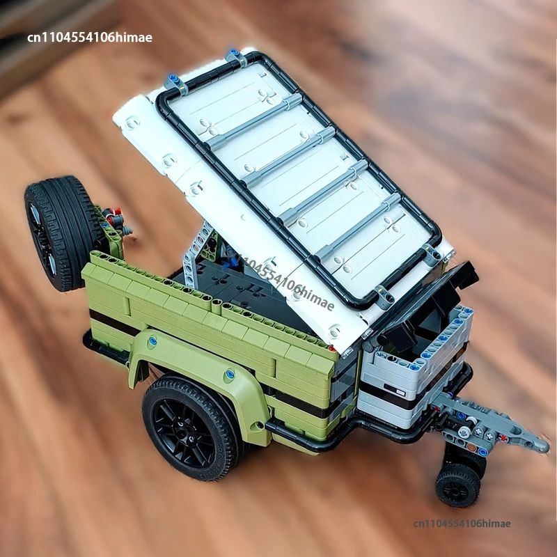 MOC Trailer for Defender 42110 Building Block Model DIY Cargo Transport Container Offroad Trailer Assemble Bricks Kids Toy Gift view 4