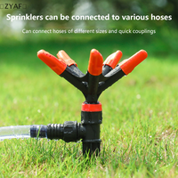 〔ZYAF〕ABS Irrigation 360 Degree 5-Way Rotating Nozzle Automatic Sprinkler Watering Flowers Vegetables Garden Lawn Ground Sprayer