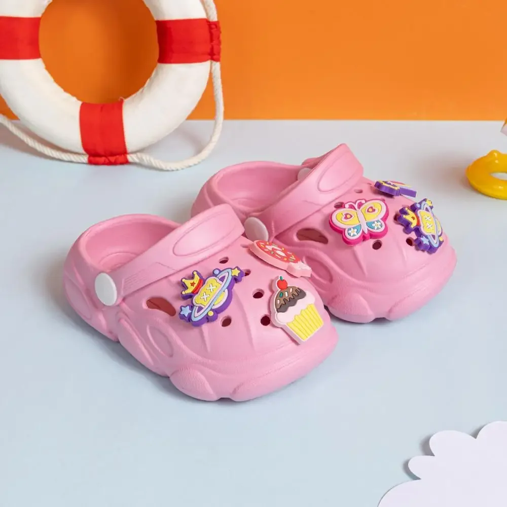 New Solid Color Summer Breathable Garden Shoes Baby Sandals Cute Decoration Boys Girls Lightweight Anti-slip Casual Shoes