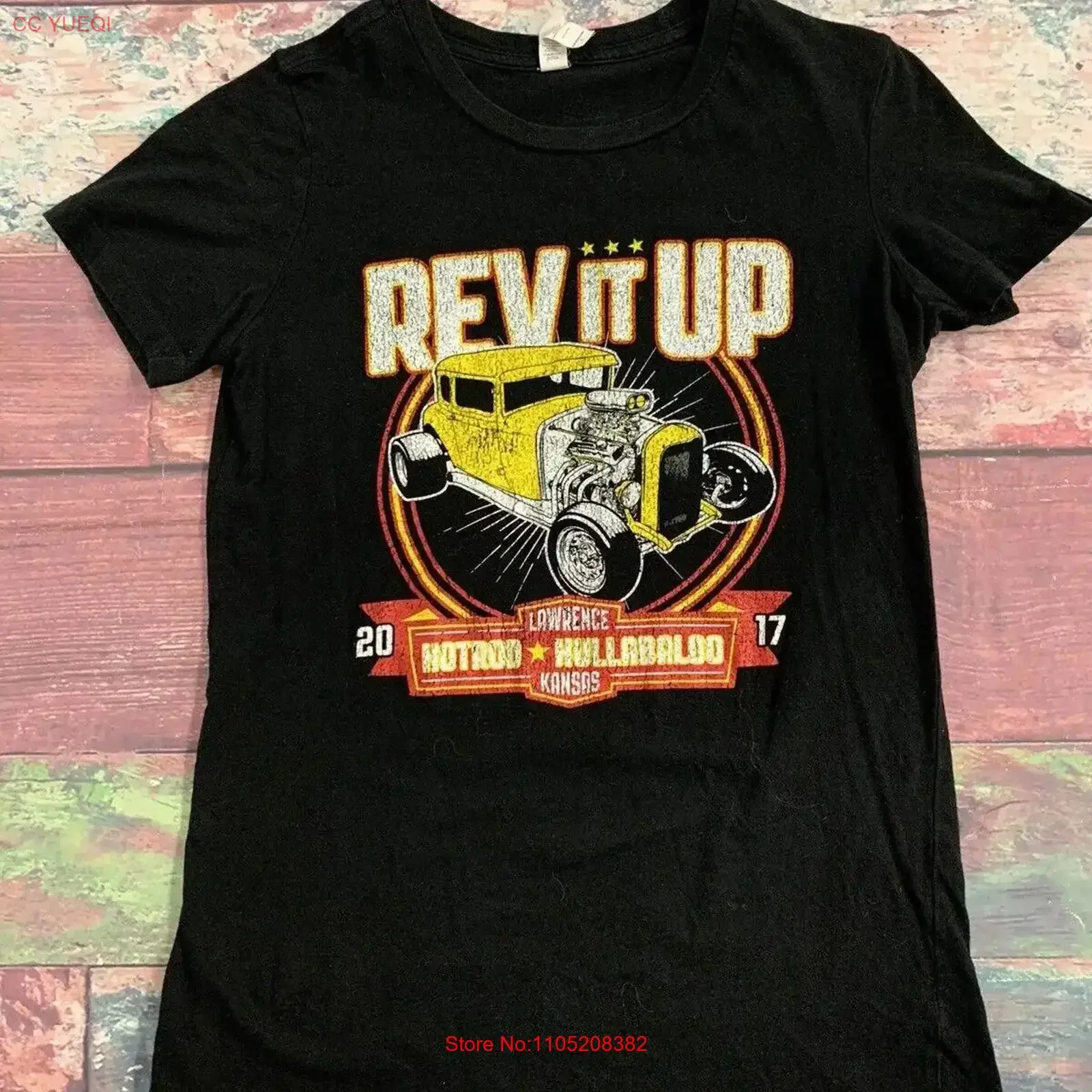 

Bella Rev It Up 2017 Hotrod Hullabaloo Black T Shirt Women Size L vintage Washed Comfortable designer clothes Slightly homme