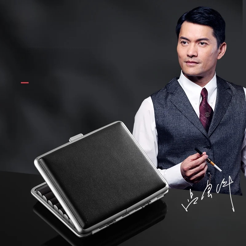 

Портсигар Zobo из натуральной кожи, портативный, высококачественный, мужской, металлический, с защитой от давления и влаги, для самокруток