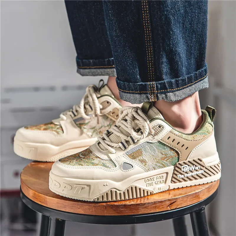 Baskets de planche à roulettes de style rétro pour hommes, chaussures de cricket décontractées, chaussures de marche pour jeunes garçons, tendance de la mode, automne