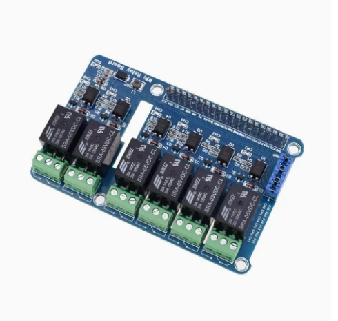 Industrial Relays Module 6 Channel Power Supply Controller Expansion Card With LED for RPi A+ 2B 3B Home Appliances