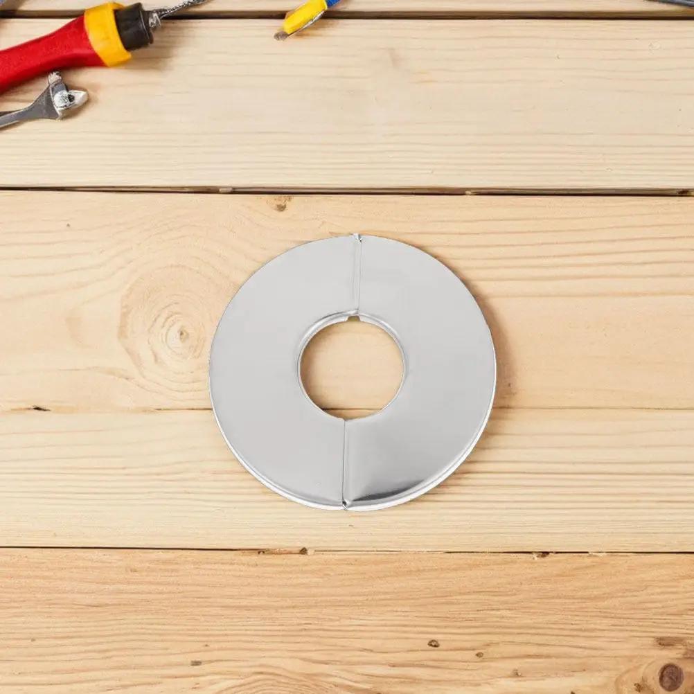 8Pcs Stainless Steel Plumbing Cover Plates Round Pipe Flange 24Mm Diameter for Bathroom Kitchen Wall Outlet Hole Decoration