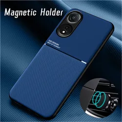 For OPPO A79 A78 A58 Case Protective Cover For OPPO A98 5G A57 A57S A94 A95 Built-in Car Magnetic Holder Phone Coque Fundas