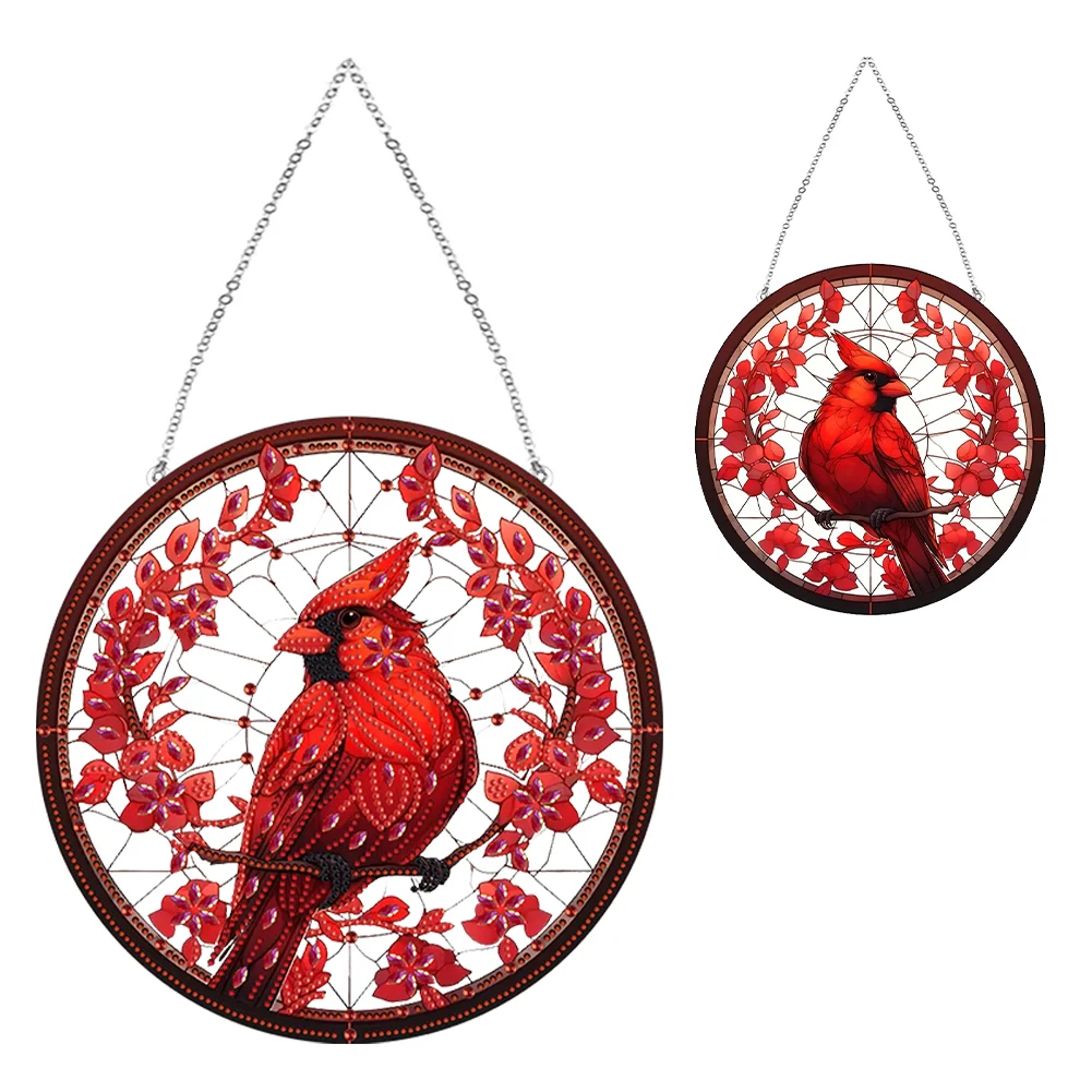 PVC Glass Special Shaped Cute Bird Diamond Painting Hanging Decor Diamond Drawing Suncatcher Ornament Window Ornament