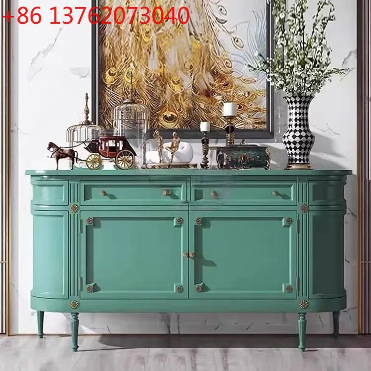 

Французский светлый роскошный входной шкаф, неоклассическое украшение для прихожей, простой полукруглый дуговой боковой шкаф