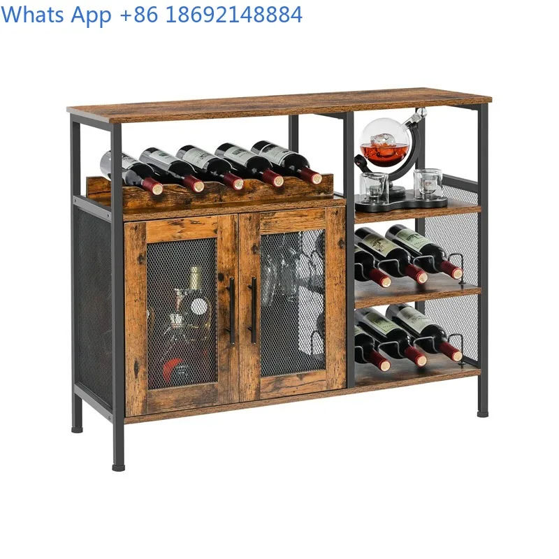 Solid Wood  Restaurant Bar Red Wine Rack Liquor Display Rack Red Wine Storage Cabinet Large Capacity Wine Cabinet