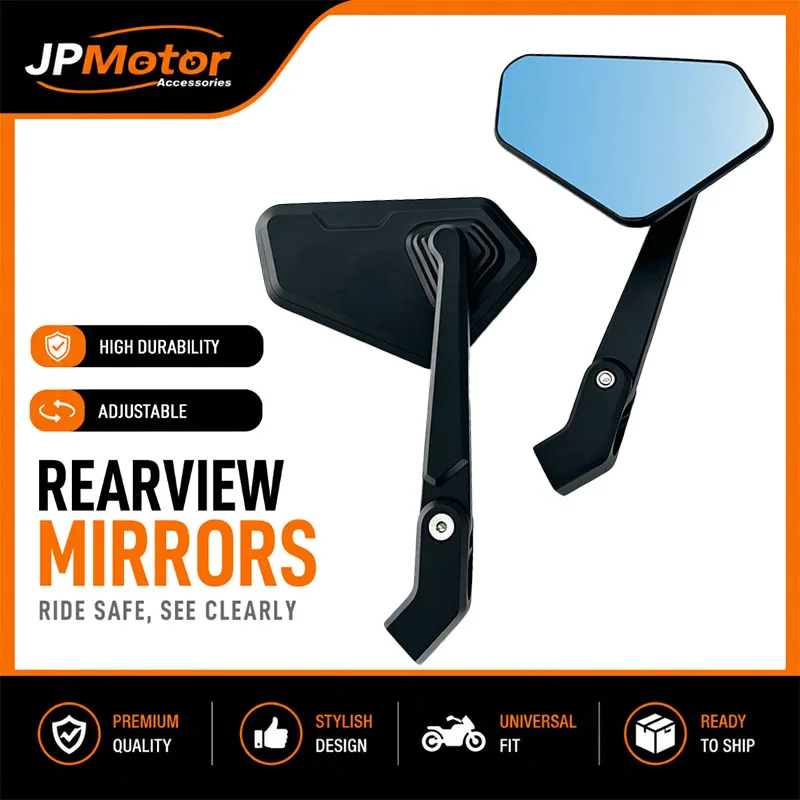 1 Paar universelle 10-mm-Motorrad-Rückspiegel für Honda CB600F Hornet CB1000R CBR600RR CBR1000RR, Seitenspiegel. – Detail 2