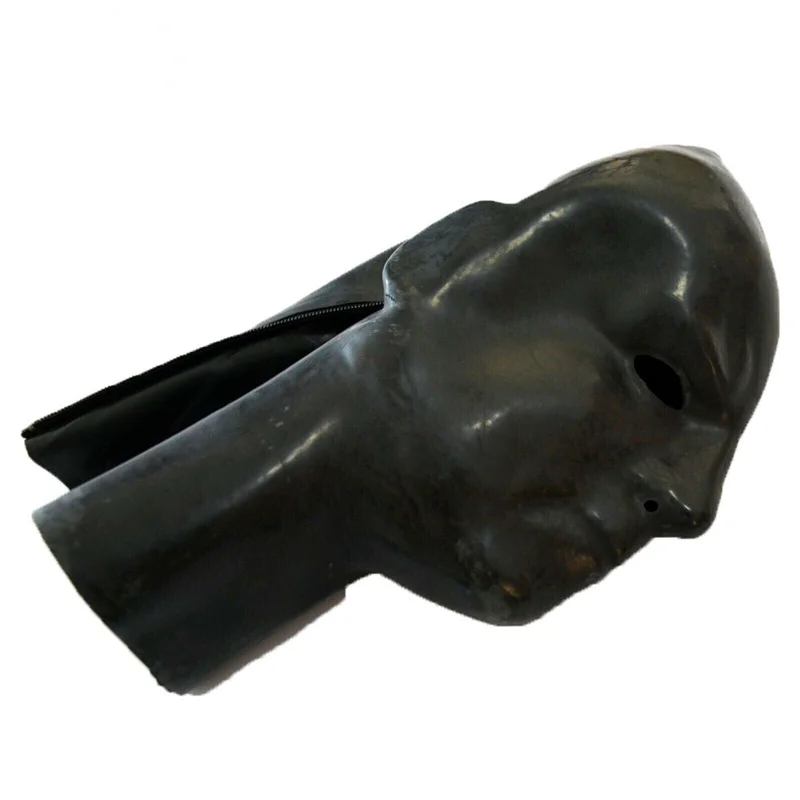 Men's Latex Rubber Mask Long Neck Head Fetish Male Fetish Hood Halloween Cosplay Head Around 59-63cm