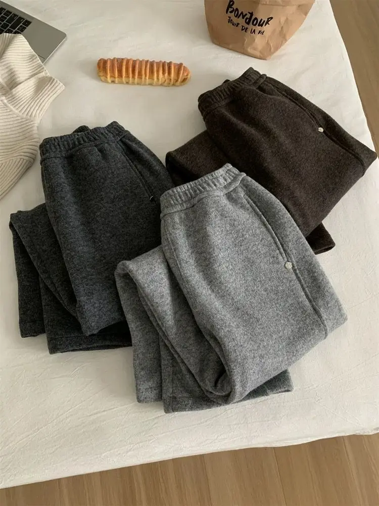 

Брюки женские зимние свободные прямые в американском ретро-стиле, больших размеров (до 300 фунтов), повседневные, широкие, для женщин и мам