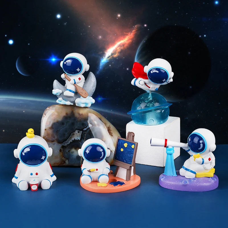 Astronaut Blind Box Figuur Standbeeld Beeldje Ruimtevaarder Sculptuur Educatief Speelgoed Desktop Decoratie Astronaut Model Voor Kids Gift