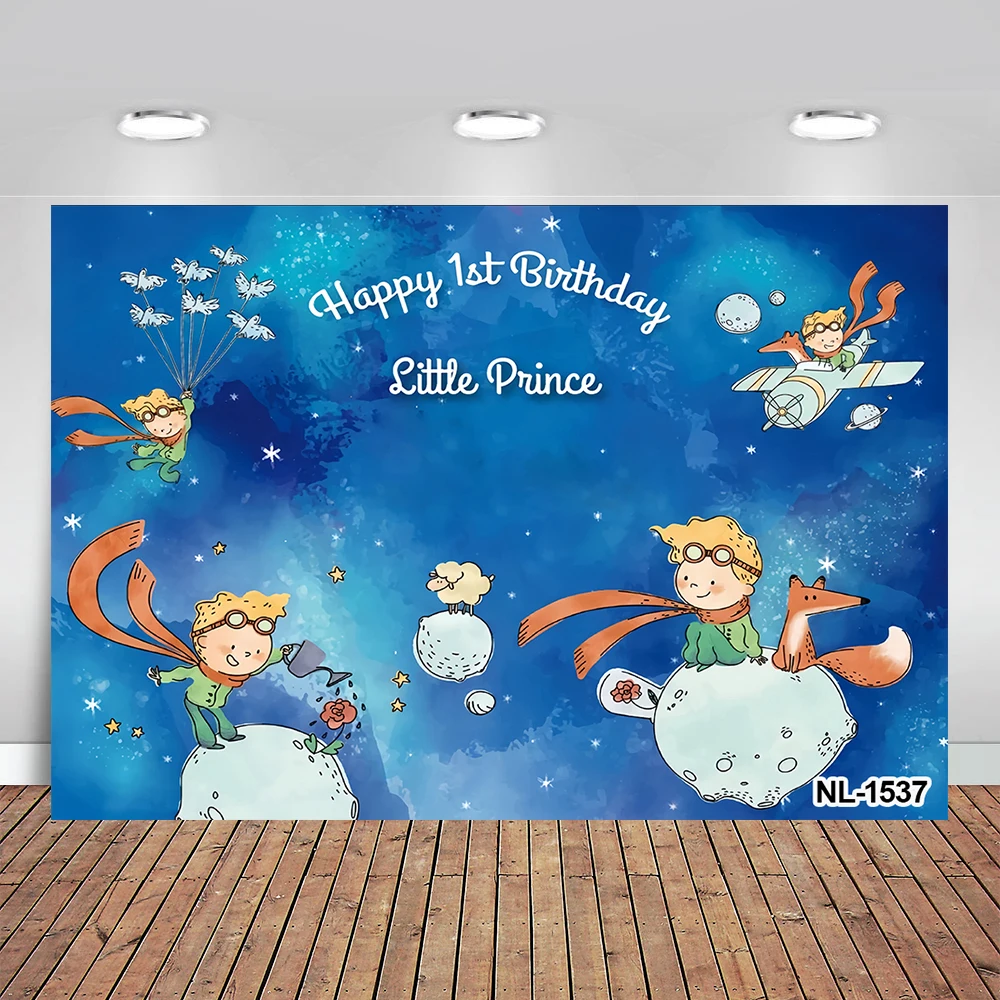 Little Prince Photography Backdrop Baby Shower 1st Birthday Party Background Cartoon Rose Sky Vinyl Photo Decorate Props