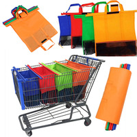 4Pcs/set Supermarket Shopping Storage Bags Foldable Cart Trolley  Reusable Eco-Friendly Grocery Shop Handbag Nonwovens Tote Bag