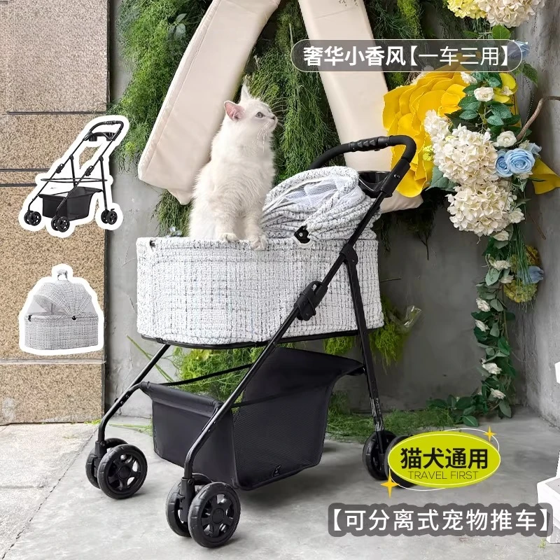 T6 pet cart is lightweight and can be folded with one click. Dog cart Medium-sized dog walking dog pet cart