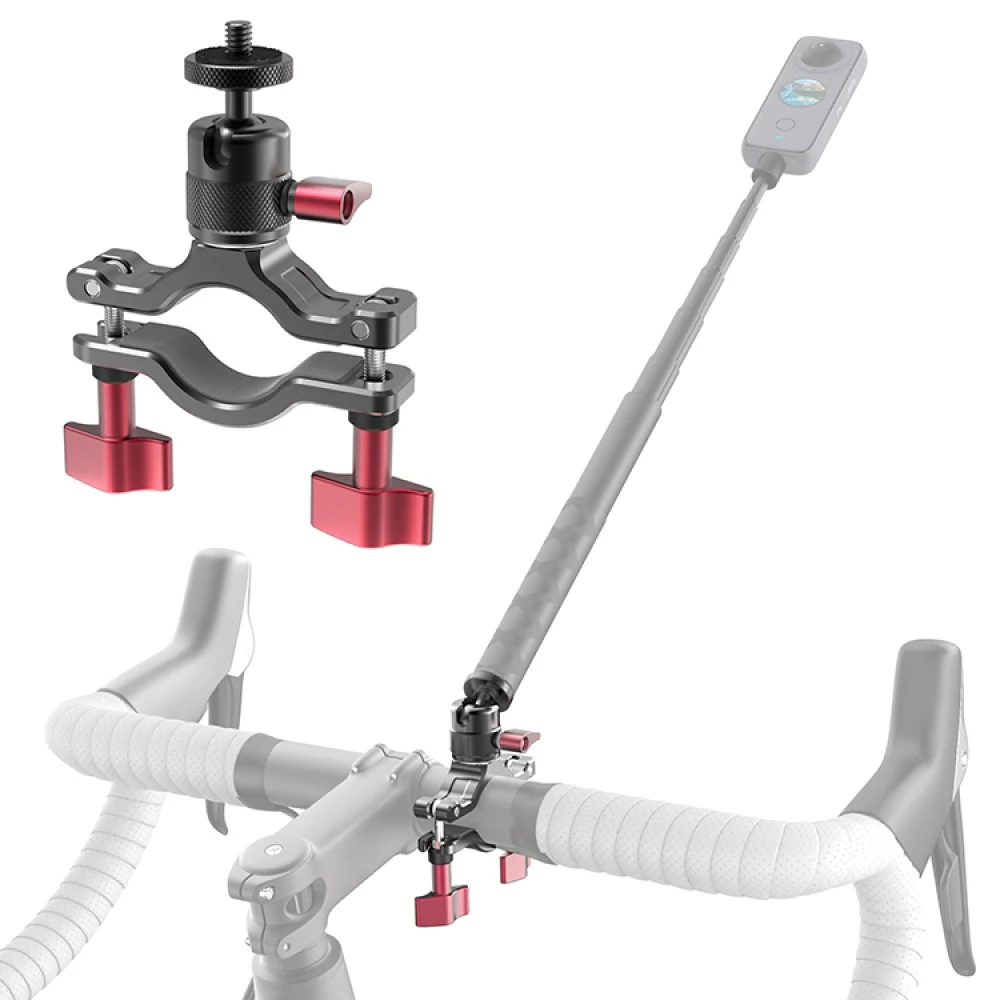 

Universal 1/4 Screw Head Ballhead Sports Camera Handlebar Stand Flat Handlebar Bracket for OSOM Action/Pocket/Insta 360Series