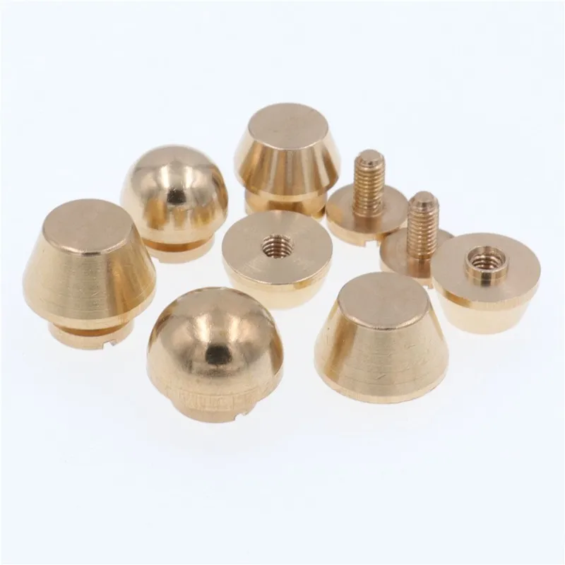 10Pcs 10*6mm Solid Brass Bag Bottom Studs Foot Nails Shackles Screw Rivet For Belt Hat Shoes Leather Craft DIY Accessories