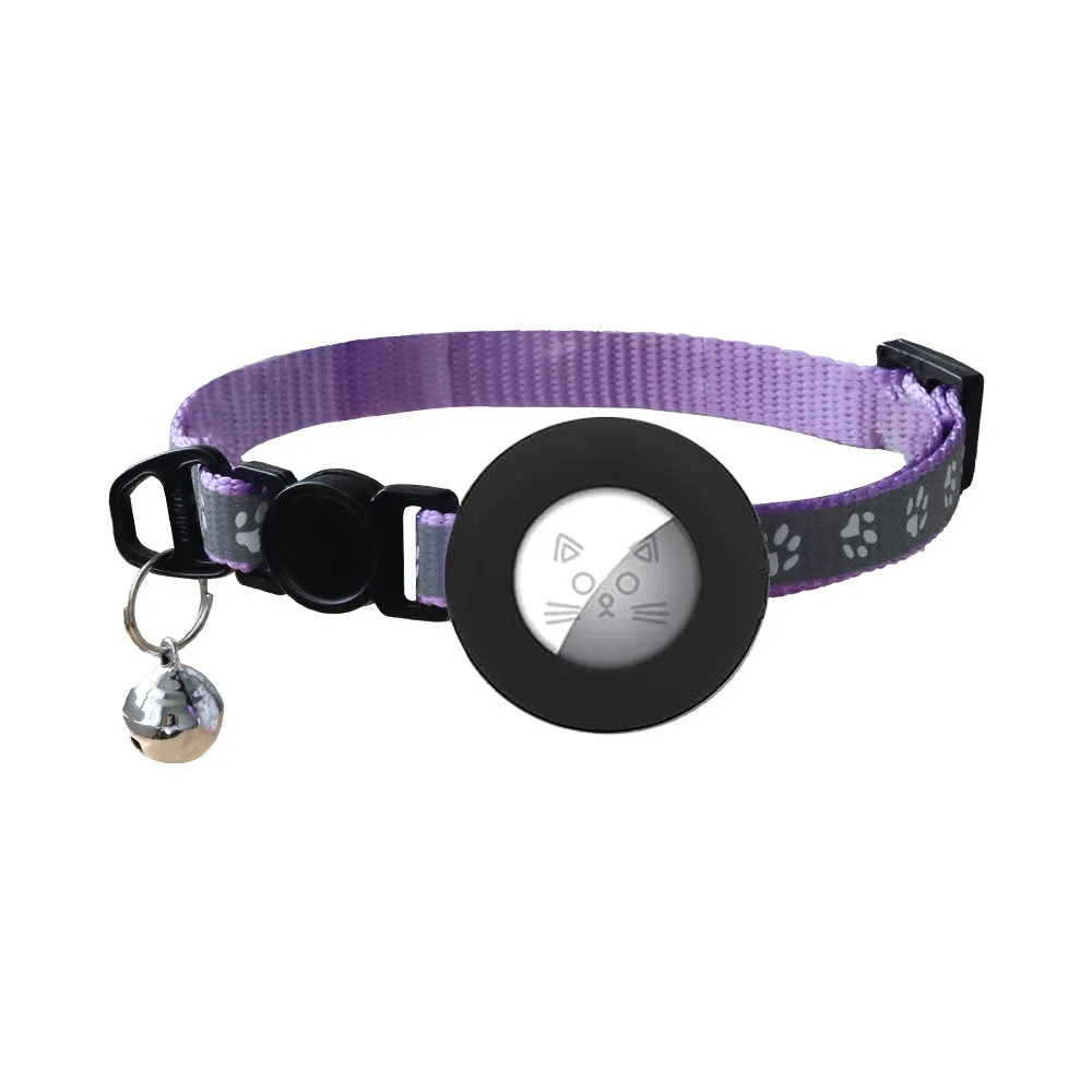 Eayburst Katzenhalsband für Apple Airtag-Hülle mit Glocke, verstellbare Sicherheitsschnalle, reflektierendes GPS-Halsband für Kätzchen, Welpen, 7–12 Zoll – Detail 9